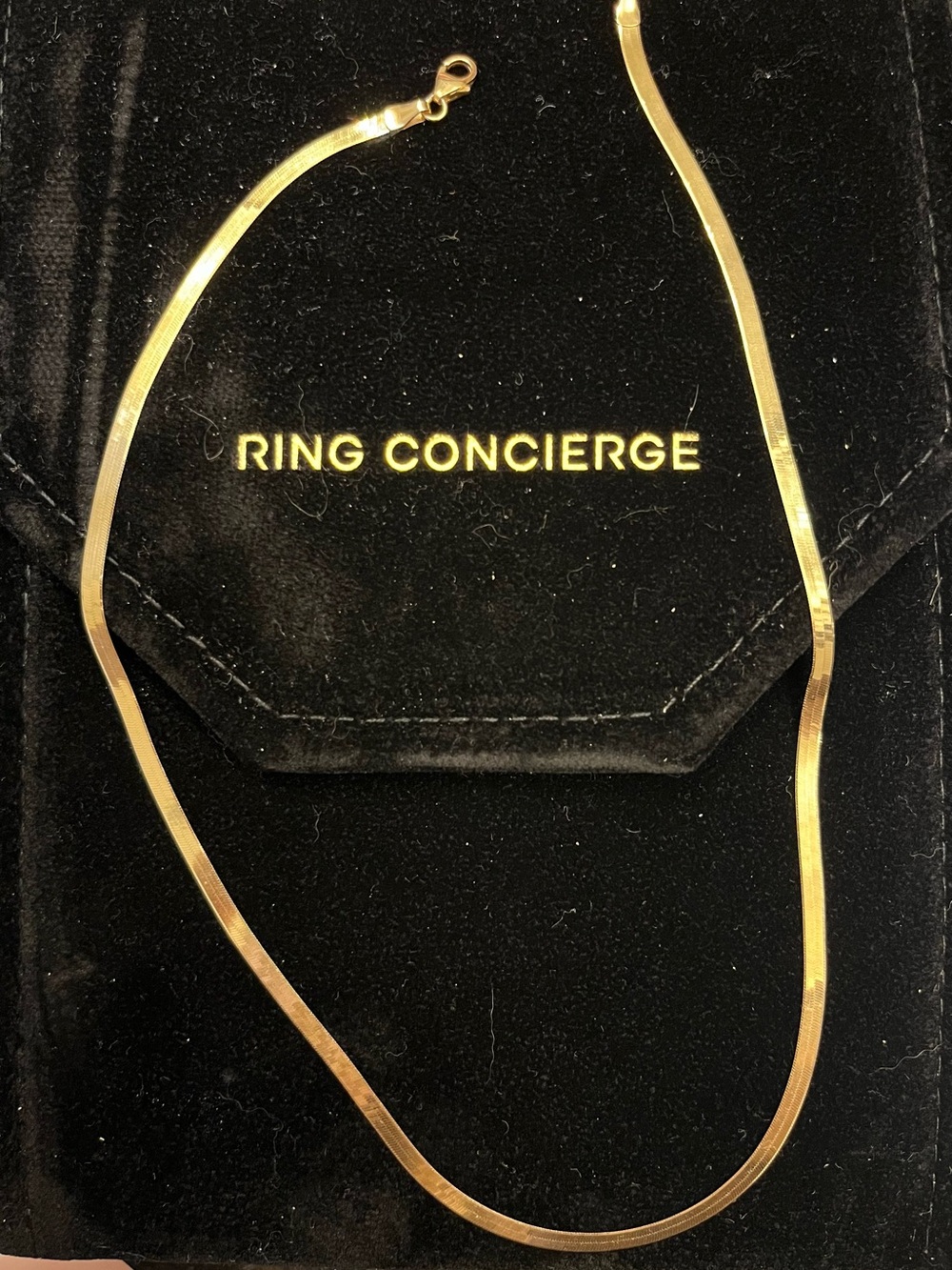Ring Concierge Gold Flat Herringbone Necklace